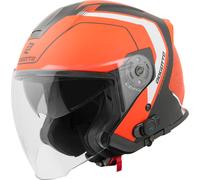 Bogotto H586 BT Illus Casque jet Bluetooth, noir mat/orange, Taille M