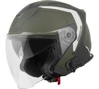 Bogotto H586 BT Illus Casque jet Bluetooth, Noir mat/vert, Taille L (59/60)