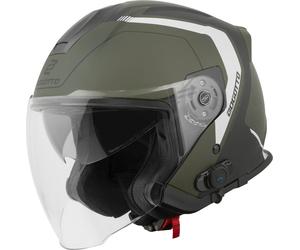 Bogotto H586 BT Illus Casque jet Bluetooth, Noir mat/vert, Taille L (59/60)