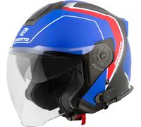 Bogotto H586 BT Illus Casque jet Bluetooth, noir-rouge-bleu, taille S pour femmes