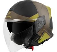 Bogotto H586 City-B Casque Jet, Noir Mat/Marron/Or, XL