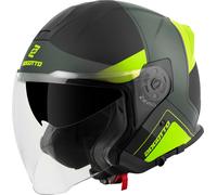 Bogotto H586 City-B Casque jet, noir-vert-jaune, taille L pour femmes