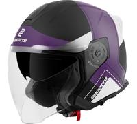 Bogotto H586 City-B Casque jet, noir-blanc-pourpre, taille XS pour homme