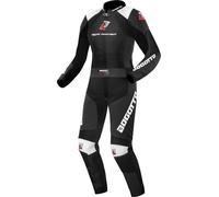 Bogotto Losail Costume en cuir de moto deux pièces pour dames, Noir/Blanc, Taille 34