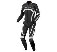 Bogotto Misano Combinaison en cuir de moto deux pièces pour femmes, Noir/Blanc, Taille 46
