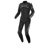 Bogotto Misano Combinaison en cuir de moto deux pièces pour femmes, noir-gris, taille 34