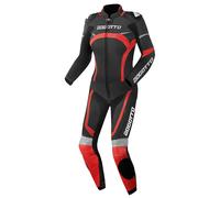 Bogotto Misano Combinaison en cuir de moto deux pièces pour femmes, noir-rouge, taille 42