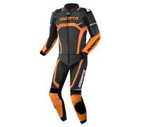 Bogotto Misano Combinaison moto deux pièces en cuir, noir-orange, taille 54 pour homme