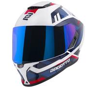 Bogotto Phantom Codex Casque en fibre de verre, Blanc/Bleu/Rouge, Taille S (55/56)