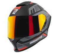 Bogotto Phantom Codex Casque en fibre de verre, Noir/Gris/Rouge, Taille S (55/56)