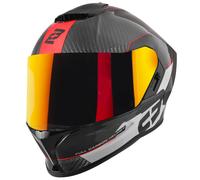 Bogotto Phantom Combo Carbon Casque, Noir/Rouge/Blanc, Taille XS