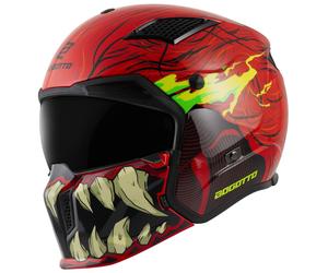 Bogotto Radic Bestia 22.06 Casque, Rouge/Noir/Jaune, Taille M (57/58)