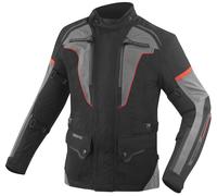 Bogotto Shado Veste textile de moto imperméable laminée 2en1, Noir/Gris/Rouge, Taille S