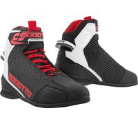 Bogotto Tokyo perforé Chaussures de moto, Noir/Blanc/Rouge, Taille 45