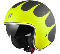 Bogotto V537 Wogi Casque jet, noir mat/jaune, Taille XS