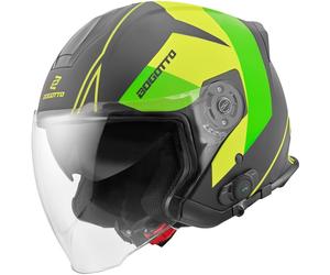 Bogotto V586 Detri BT Casque Bluetooth Jet, noir-vert, taille S pour homme