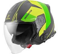 Bogotto V586 Detri BT Casque Bluetooth Jet, Schwarz/grün, M