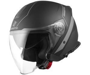 Bogotto V586 Detri Casque Jet, noir mat/gris, Taille XS