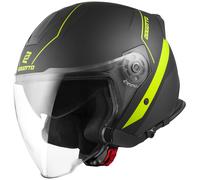 Bogotto V586 Detri Casque Jet, noir mat/jaune, Taille XS