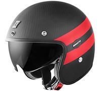 Bogotto V587 Crono Carbon Casque Jet, Schwarz Matt/Rot, XL