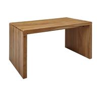 BOHA Bureau d'ordinateur en bois d'acacia massif 140 cm de large avec étagère design style maison de campagne