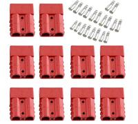Bohaner 10Pcs Connecteur Anderson 50A 24V/600V Connecteur de Batterie à déconnexion Rapide Connecteurs de Puissance modulaires Kit de Connexion Rapide Anderson (Rouge 50A)