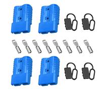 Bohaner Anderson Connecteur de batterie 50 A 600 V Connecteur à déconnexion rapide avec capuchons en caoutchouc dur Connecteurs d'alimentation modulaires Anderson Plug Quick Plug (Bleu 50 A +