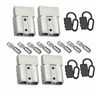 Bohaner Anderson Konektör 50A/175A 24V/600V Akü Hızlı Bağlantı Connector Sert Kauçuk Tekne Kapakları Modüler Güç Konnektörleri Anderson Plug Quick Plug Kit (Gris 50A + Kauçuk Kapaklar)
