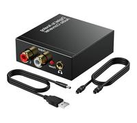 Bohaner Convertisseur DA optique vers Cinch, convertisseur DAC 192 kHz, câble audio numérique vers analogique, jack audio stéréo RCA 3,5 mm vers adaptateur coaxial Toslink/SPDIF