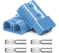 Bohaner Fiche Anderson 175A 600V Fiche de déconnexion rapide de batterie avec manchette en caoutchouc dur Connecteur d'alimentation modulaire Kit Anderson Plug (Bleu 175A)