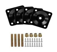 Bohaner Lot de 4 pieds de niveau de fixation + vis M8 x 50 en métal + vis M3,5 x 20 pour meubles et tables Noir