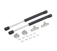 Bohaner Vérins à gaz 100 N, 2 charnières de porte d'armoire à pression de 100 N - Avec ressort - Support de barre de maintien pour placard de cuisine - Noir