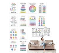 Bohany Affiches de santé mentale pour salle de classe, art mural inspirant, décoration de bureau, tableau d'angle apaisant bohème, fournitures de conseiller scolaire, poster de motivation pour chambre