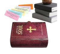 Bohany Boîte Versets Bible | Décoration De Bureau En Bois Fait À La Main | Boîtes de Prière avec Versets Bibliques,Pour Bureau De Chevet Famille Étude Dévotion Méditation