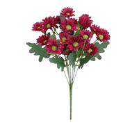 Bohany Chrysanthèmes Artificiels - Décoration Florale d'automne Résistante aux UV,Fausses Chrysanthèmes Résistantes au Délavement avec Feuilles d'Eucalyptus pour Porche Jardin Tombe Maison