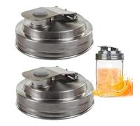 Bohany Couvercles de bocaux à large bouche, couvercle de joint en pot,Pot anti-versement de capot | 2x fournitures de boissons de fermentation réutilisables, pour les fruits pour boire, salade,