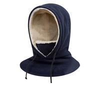 Bohany Couverture de Tête Chaude,Capuche Coupe-Vent pour Climat Froid avec Lanière,Masque Chaud pour Le Visage | pour Ski Snowboard Moto sur Glace Randonnée Cyclisme Voyage Chantier, bleu marine, M
