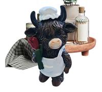 Bohany Figurine De Vache des Highlands,Figurine De Vache en Résine pour Décoration De Table | Petit Ornement Animal De Table - pour et Adultes, Maison, Salle de Bain, Cuisine, Chambre, Salon,