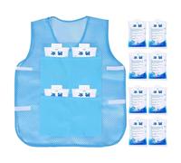 Bohany Gilet rafraîchissant, gilet de refroidissement rapide avec 8 blocs de glace, gadgets enveloppants portables vêtements froids personnels pour travailleurs, sports, voyage, extérieur, jour, père