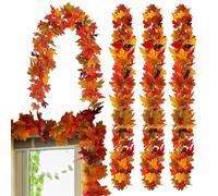 Bohany Guirlande d'automne pour décorations de grâces guirlandes érable automne 4 pièces, décoration d'Halloween pour mariage, fête, fenêtre, échelles, table de bureau