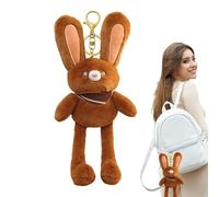 Bohany Lapin en peluche, lapin | Tirer les sacs à main de l'anneau de clé - Lapin en peluche Toy Fun Interaction tirant les oreilles de lapin de lapin animaux en peluche pour enfants