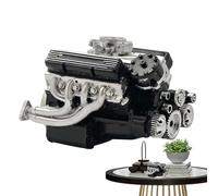 Bohany Modèle de moteur, bloc de construction en plastique V8, jouet STEM décoratif, jeu éducatif pour connaissances d'ingénierie pour adultes