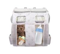 Bohany Organiseur de chevet pour berceau de bébé avec sangles, poches empilables, grande capacité, sac à couches Oxford pour biberon de lait, lingettes, bavoir