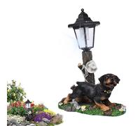 Bohany Statue de jardin en forme de chien avec lumière, statue d'extérieur avec lanterne solaire | Figurine de collection, décoration animale pour balcon, terrasse, cour