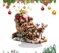 Bohany Statue Plate en Acrylique - Statue Acrylique 2D du Traîneau du Père Noël pour Noël | Pièce Maîtresse Artistique pour Les Vacances d'hiver avec Support,pour Bureau, Dortoir,