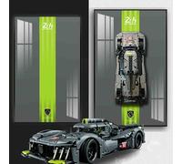 BoHeart Panneau mural pour Lego 42156 Technic Peugeot 9 x 8 24H, panneaux d'affichage décoratifs pour voiture Lego, idées cadeaux pour les amateurs de montage mural de voiture Lego, (sans modèle) - 50