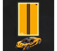 BoHeart Support mural de voiture pour Lego 42172 McLaren P1 - Panneau mural avec lumières LED pour voiture Lego, objets de collection pour adultes - Support mural pour blocs de construction, cadeau
