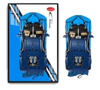 BoHeart Tableau mural pour Lego Technic Bugatti Chiron Race Car 42083, compatible avec Lego Bugatti Technic, idées cadeaux pour les amateurs de support mural de voiture Lego, 45 x 74,9 cm, affichage
