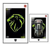 BoHeart Tableau mural pour Lego Technic Peugeot 9X8 24H Le Mans Hybrid Hypercar 42156 à l'échelle 1:10, compatible avec les voitures Le-go Technic - Idée cadeau pour les amateurs de montage mural de