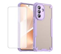 Bohefo Coque pour Galaxy A57, pour Samsung A 57 SM-A576B avec protection d'écran en verre trempé, givré translucide, coque arrière antidérapante pour Samsung Galaxy A57 Violet